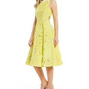 Antonio Melani Leta Organza Jacquard lace midi dress Size 0